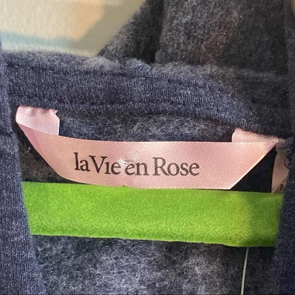 LA VIE EN ROSE Sz L La Vie En Lounge Kangaroo Pocket Hooded Long Tunic NEW - Picture 11 of 14